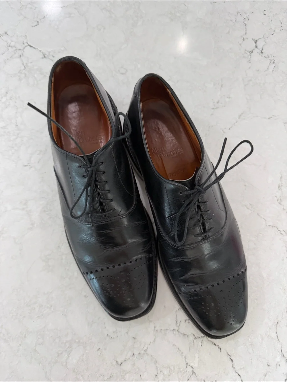 Allen Edmonds Dryden Black Leather Cap Toe Oxford Dress Shoes Men's 7.5 D